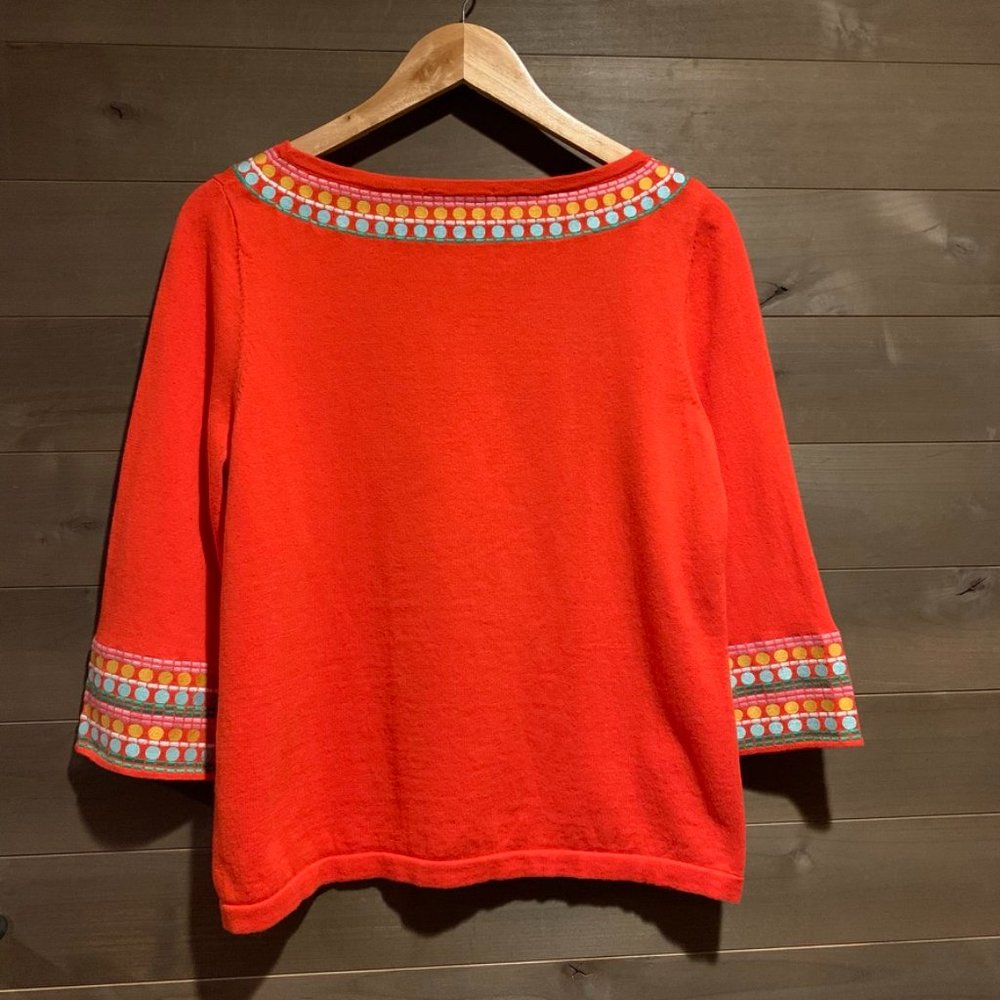 BODEN Monmouth Embroidered 3/4 Sleeve Sweater Top - Picture 4 of 5